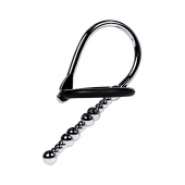 Серебристый уретральный плаг-бусины TOYFA Metal с мягким фиксириющим кольцом - ToyFa - купить с доставкой в Батайске