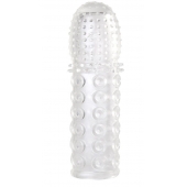 Прозрачная закрытая гелевая насадка - 13,5 см. - Toyfa Basic - в Батайске купить с доставкой