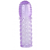 Насадка гелевая фиолетовая с точками, шипами и наплывами - 13,5 см. - Toyfa Basic - в Батайске купить с доставкой