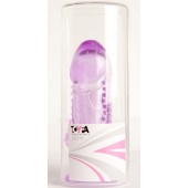 Фиолетовая гелевая насадка с шипами - 13 см. - Toyfa Basic - в Батайске купить с доставкой