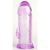 Фиолетовая гелевая насадка с шипами - 13 см. - Toyfa Basic - в Батайске купить с доставкой