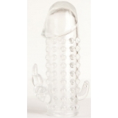 Гелевая прозрачная насадка с 2 отростками - 13 см. - Toyfa Basic - в Батайске купить с доставкой