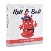 Стимулирующий презерватив-насадка Roll   Ball Strawberry - Sitabella - купить с доставкой в Батайске