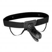 Полый страпон с двумя отростками и вибрацией Unisex Vibrating Hollow Strap-On Double Penetrating Dildo - 17,8 см. - Lux Fetish - купить с доставкой в Батайске