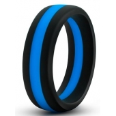 Черно-синее эрекционное кольцо Silicone Go Pro Cock Ring - Blush Novelties - в Батайске купить с доставкой