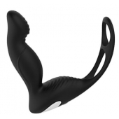 Черный вибромассажер простаты P-PLEASER W ERECTION ENHANCE - Dream Toys - в Батайске купить с доставкой