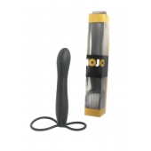 Черная насадка на пенис для двойной стимуляции Mojo BlackJack - 15 см. - Seven Creations - в Батайске купить с доставкой