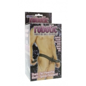 Мужской фаллопротез с вибрацией ROBOTIC MALE STRAP-ON BLACK - 17 см. - Seven Creations - купить с доставкой в Батайске