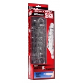 Прозразная закрытая насадка на пенис с поддержкой мошонки Clearly Ample Penis Enhancer - 22 см. - XR Brands - в Батайске купить с доставкой