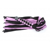 Черно-розовая плеть из замши - 58 см. - БДСМ Арсенал - купить с доставкой в Батайске