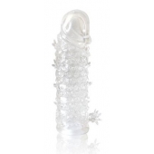 Закрытая прозрачная рельефная насадка Crystal sleeve - 13 см. - Erowoman-Eroman - в Батайске купить с доставкой