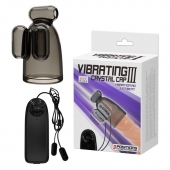 Дымчатая насадка-мастурбатор с вибрацией Vibrating Crystal Cap III - Baile - в Батайске купить с доставкой