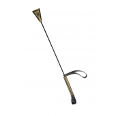 Черно-золотистый стек с хлопушкой из кожи - 62 см. - Sitabella - купить с доставкой в Батайске