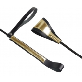 Черно-золотистый стек с хлопушкой из кожи - 62 см. - Sitabella - купить с доставкой в Батайске