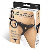 Черные плюшевые трусики для страпона - Lux Fetish - купить с доставкой в Батайске