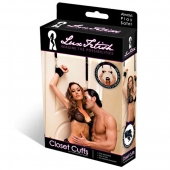 Черные фиксаторы с креплением к двери - Lux Fetish - купить с доставкой в Батайске