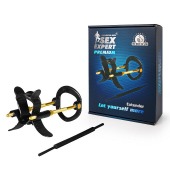 Черно-золотистый экстендер для пениса Sex Expert - Sex Expert - в Батайске купить с доставкой