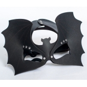 Черная кожаная маска на глаза  Летучая мышь - Sitabella - купить с доставкой в Батайске