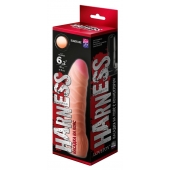 Телесная изогнутая насадка на Harness с коннектором BLACK LINE - 17 см. - LOVETOY (А-Полимер) - купить с доставкой в Батайске