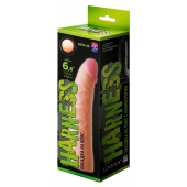 Телесная изогнутая насадка на Harness с коннектором GREEN LINE - 18 см. - LOVETOY (А-Полимер) - купить с доставкой в Батайске