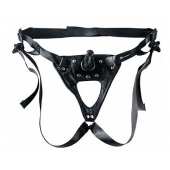 Черный пояс-трусики с насадкой  Soft-Принц  - 17 см. - LOVETOY (А-Полимер) - купить с доставкой в Батайске