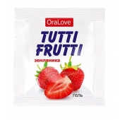 Пробник гель-смазки Tutti-frutti с земляничным вкусом - 4 гр. - Биоритм - купить с доставкой в Батайске