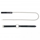 Черный поводок и чокер с кольцом Rada - Rebelts - купить с доставкой в Батайске