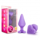 Фиолетовая анальная пробка Naughty Candy Heart Do Me Now - 8,9 см. - Blush Novelties - купить с доставкой в Батайске