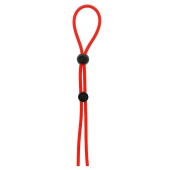 Красное лассо на пенис с двумя бусинами STRETCHY LASSO CAGE - Dream Toys - в Батайске купить с доставкой