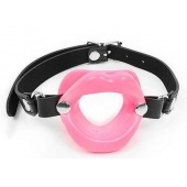 Розовый кляп-губки на черном ремешке - Notabu - купить с доставкой в Батайске