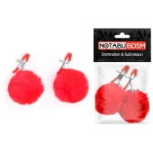 Зажимы для сосков с красным пушком - Notabu - купить с доставкой в Батайске