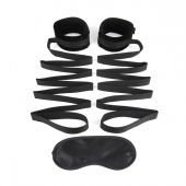 Чёрные манжеты для фиксации на кровати Bondage Bed Strap - Lux Fetish - купить с доставкой в Батайске