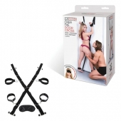 Чёрный набор для фиксации у двери - Lux Fetish - купить с доставкой в Батайске