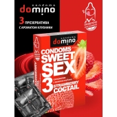 Презервативы для орального секса DOMINO Sweet Sex с ароматом клубничного коктейля  - 3 шт. - Domino - купить с доставкой в Батайске