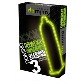 Презервативы DOMINO Neon Green со светящимся в темноте кончиком - 3 шт. - Domino - купить с доставкой в Батайске
