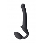 Черный безремневой страпон Silicone Bendable Strap-On S - Strap-on-me - купить с доставкой в Батайске