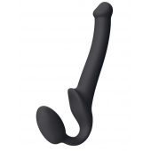Черный безремневой страпон Silicone Bendable Strap-On S - Strap-on-me - купить с доставкой в Батайске