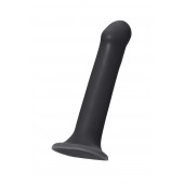Черный фаллос на присоске Silicone Bendable Dildo L - 19 см. - Strap-on-me - купить с доставкой в Батайске