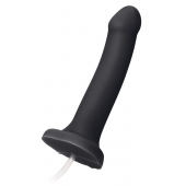 Черный фаллос с имитацией эякуляции Silicon Cum Dildo L - 19,6 см. - Strap-on-me - купить с доставкой в Батайске