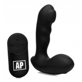Черный стимулятор простаты Alpha-Pro 7X P-Milker Silicone Prostate Stimulator with Milking Bead - XR Brands - в Батайске купить с доставкой