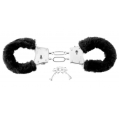 Меховые чёрные наручники Beginner s Furry Cuffs - Pipedream - купить с доставкой в Батайске