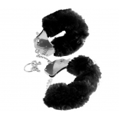 Металлические наручники Furry Love Cuffs с черным мехом - Pipedream - купить с доставкой в Батайске