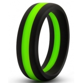 Черно-зеленое эрекционное кольцо Silicone Go Pro Cock Ring - Blush Novelties - в Батайске купить с доставкой