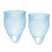 Набор голубых менструальных чаш Feel confident Menstrual Cup - Satisfyer - купить с доставкой в Батайске