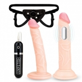 Регулируемые трусики с 2 насадками - 16 и 15 см. - Lux Fetish - купить с доставкой в Батайске
