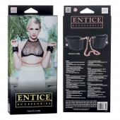 Черные мягкие наручники Entice French Cuffs с цепью - California Exotic Novelties - купить с доставкой в Батайске