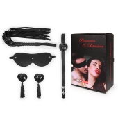 Эротический набор в черном цвете: маска, кляп, пэстисы, плётка - Notabu - купить с доставкой в Батайске
