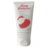 Лубрикант на водной основе с ароматом малины Love Protection Strawberry - 50 мл. - Lola Games - купить с доставкой в Батайске