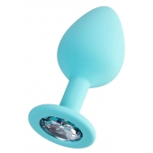 Мятная анальная втулка Brilliant с прозрачным кристаллом - 8 см. - ToyFa - купить с доставкой в Батайске