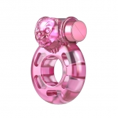 Розовое эрекционное кольцо с вибрацией Pink Bear - Baile - в Батайске купить с доставкой